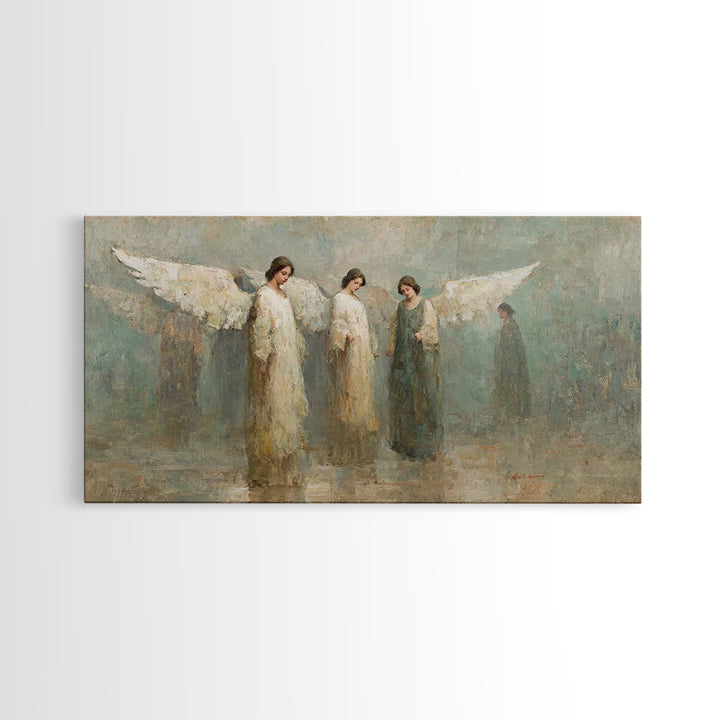 Angels Of Hope – Framed Canvas Print – Christian Art – Christian Art Painting – Vintage Christian Art – Christian Wall Art – Christian Gift