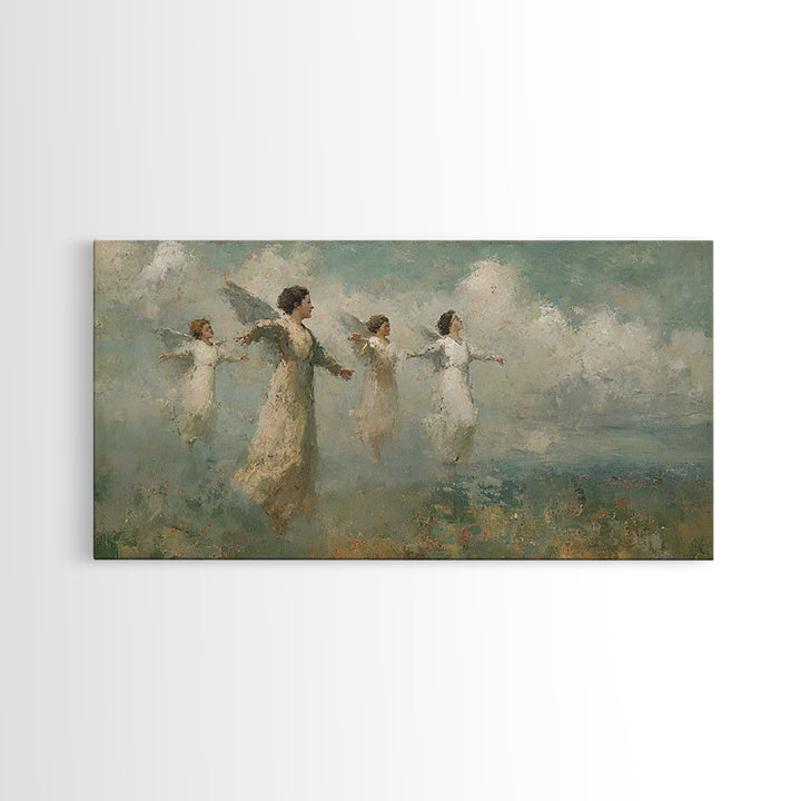 Heavenly Flight – Framed Canvas Print – Christian Paintings – Vintage Christian Art – Christian Art Canvas – Christian Wall Art – Christian