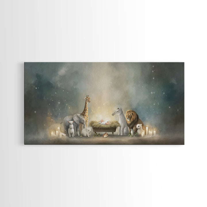 Peaceful Nativity – Framed Canvas Print – Christmas Wall Art – Christian Christmas Decor – Christian Art Canvas – Christmas Art Framed – Ch