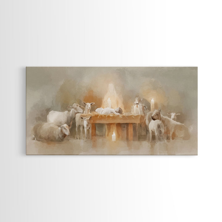 Nativity Peace | Framed Canvas Print | Christian Christmas Art | Christian Wall Art | Jesus Painting | Christian Art Canvas | Christmas Art
