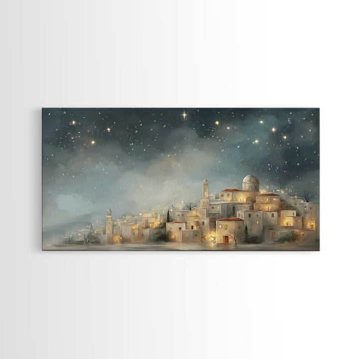 City of Light – Framed Canvas Print – Christian Wall Art – Christian Art Canvas – Christmas Art Work – Christian Christmas Decor – Christia