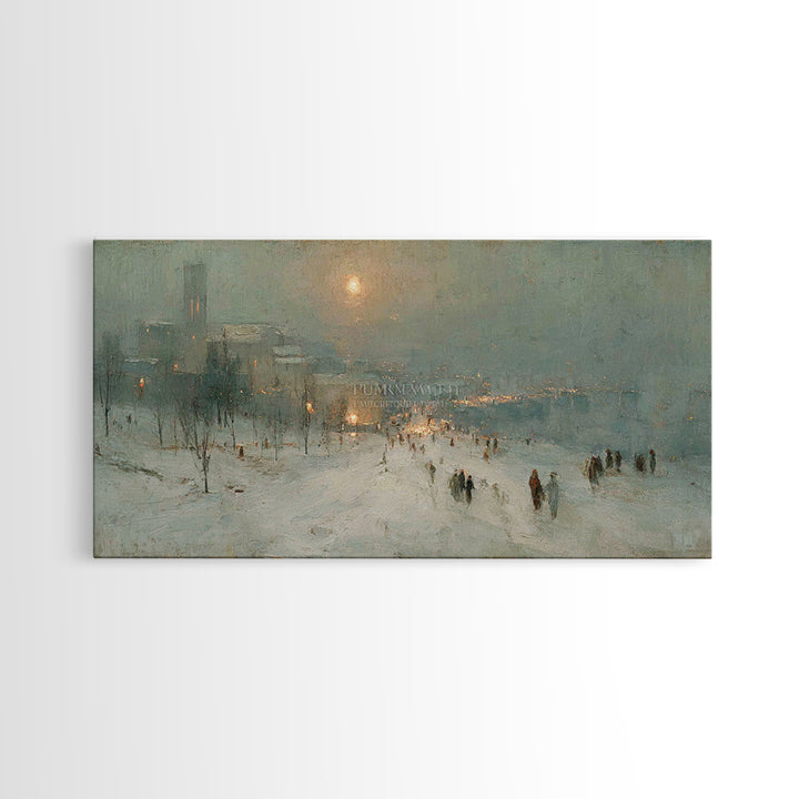 Snowy Bethlehem Path, Framed Canvas Print, Christian Art Canvas, Christmas Wall Art, Christian Christmas Art, Christmas Art Prints, Subtle