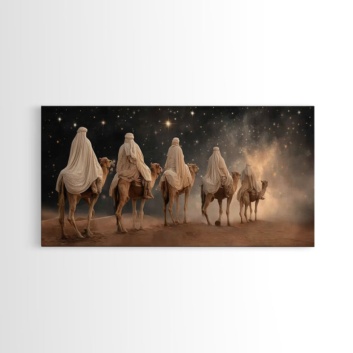 Journey of the Magi – Framed Canvas Print – Christian Christmas Art – Christian Art Canvas – Christmas Art Work – Christian Wall Art – Folk