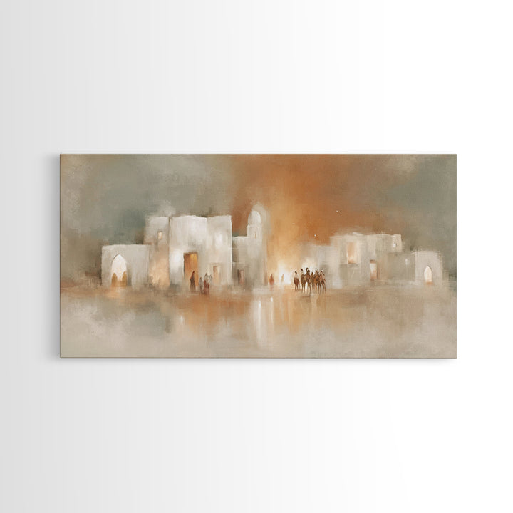 Bethlehem Arrival | Framed Canvas Print | Christmas Wall Art | Christian Christmas Art | Christian Art Canvas | Modern Christian Art | Chri