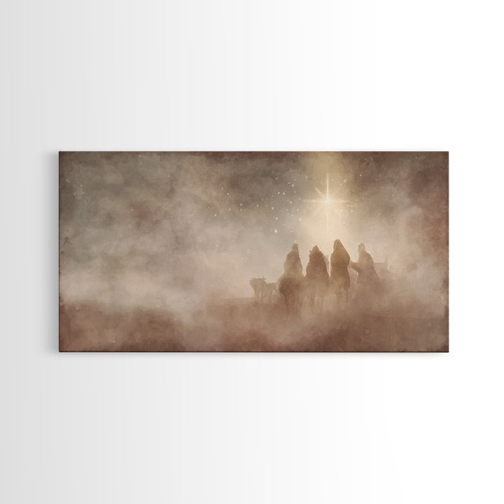 Holy Night Wonder – Framed Canvas Print – Christian Art Canvas – Christmas Wall Art – Christian Christmas Art – Christian Art Print – Moder