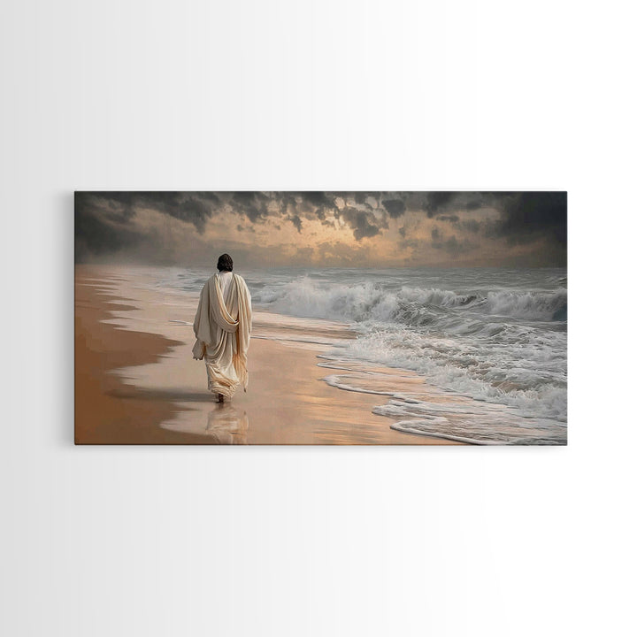 Walk With Christ | Framed Canvas Print | Jesus Painting | Christian Wall Art | Large Jesus Painting | Christian Art Canvas | Modern Christi