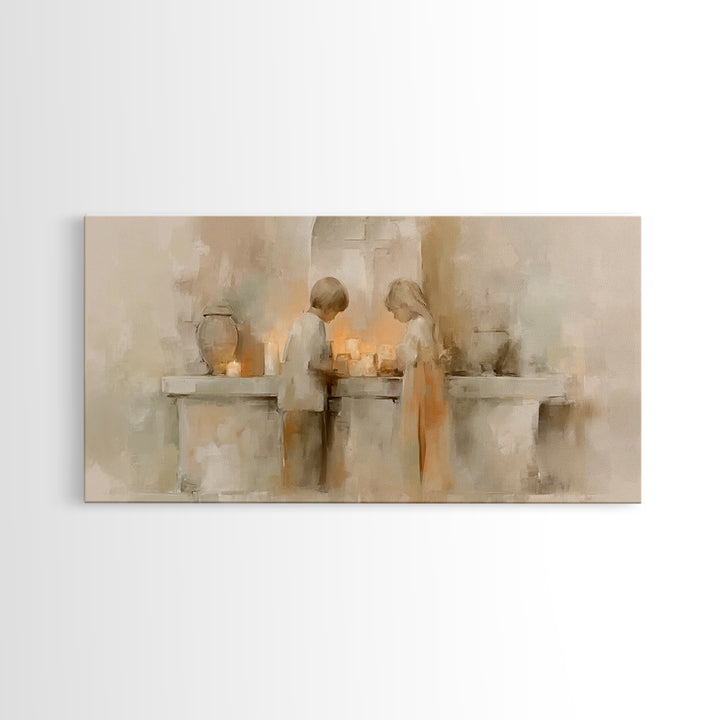 Sanctuary Glow – Framed Canvas Print – Christian Wall Art – Christian Art Print – Minimalist Christian Art – Christian Art Canvas – Subtle