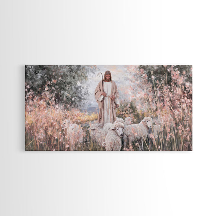 Pastel Shepherd Light – Framed Canvas Print – Christian Art Canvas – Modern Christian Art – Christian Wall Art – Christian Art Print – Chri