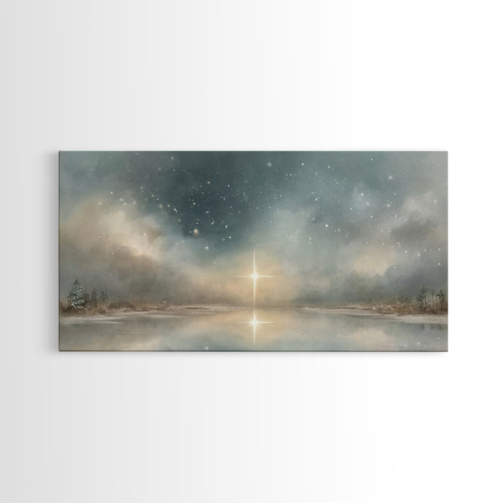 Heavenly Star Rise | Framed Canvas Print | Christian Art Canvas | Christmas Art | Christian Wall Art | Modern Christian Art | Christian Chr
