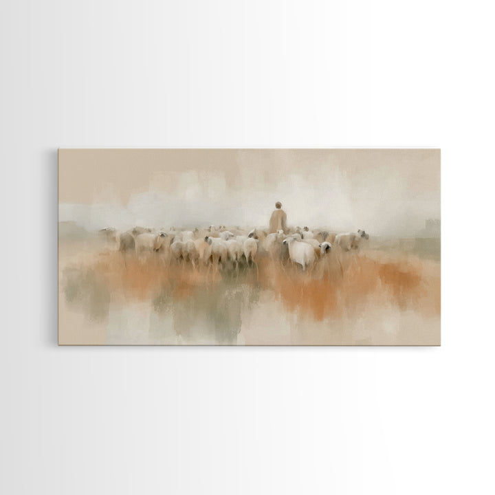 Fields Of Peace | Framed Canvas Print | Christian Art Canvas | Christian Christmas Art | Jesus Wall Art | Christian Decor | Christian Gift