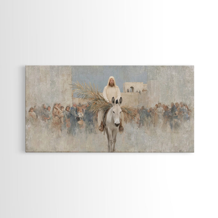 Humble Entry Light - Framed Canvas Print - Christian Art Canvas - Jesus Painting - Christian Wall Art - Christmas Art - Christian Decor