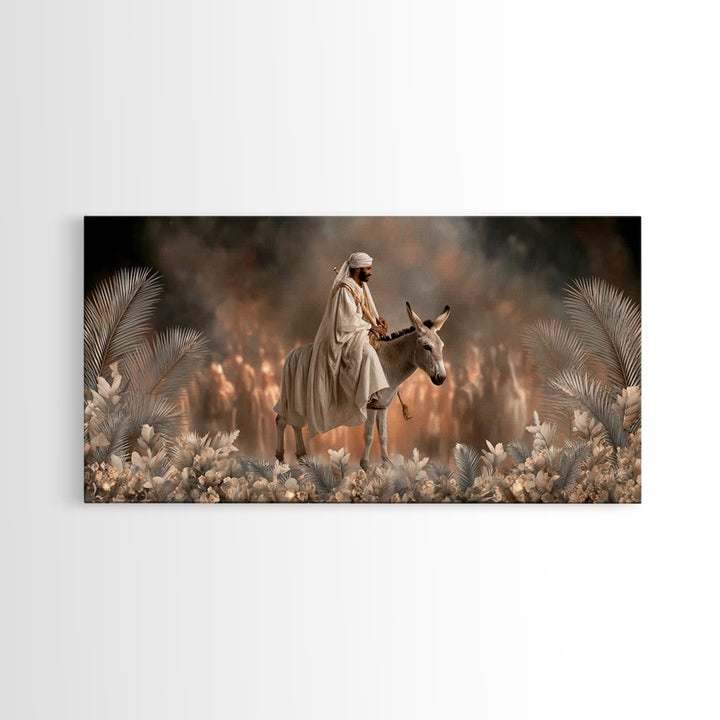Desert Palm Way, Framed Canvas Print, Christian Art Canvas, Christian Wall Art, Jesus Painting, Christian Christmas Art, Christian Gift