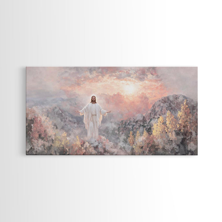 Radiant Summit Joy | Framed Canvas Print | Christian Art | Jesus Painting | Christian Wall Art | Christian Art Canvas | Christian Gift Idea