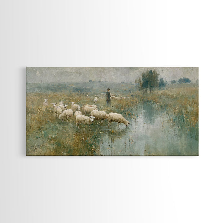 Still Waters Guide - Framed Canvas Print - Christian Art Canvas - Christian Wall Art - Jesus Painting - Christian Art - Christian Gift