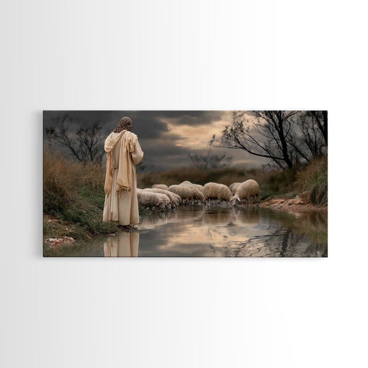 Garden Of Light, Framed Canvas Print, Christian Wall Art, Jesus Painting, Christian Art Canvas, Christian Gift Ideas, Modern Christian Art