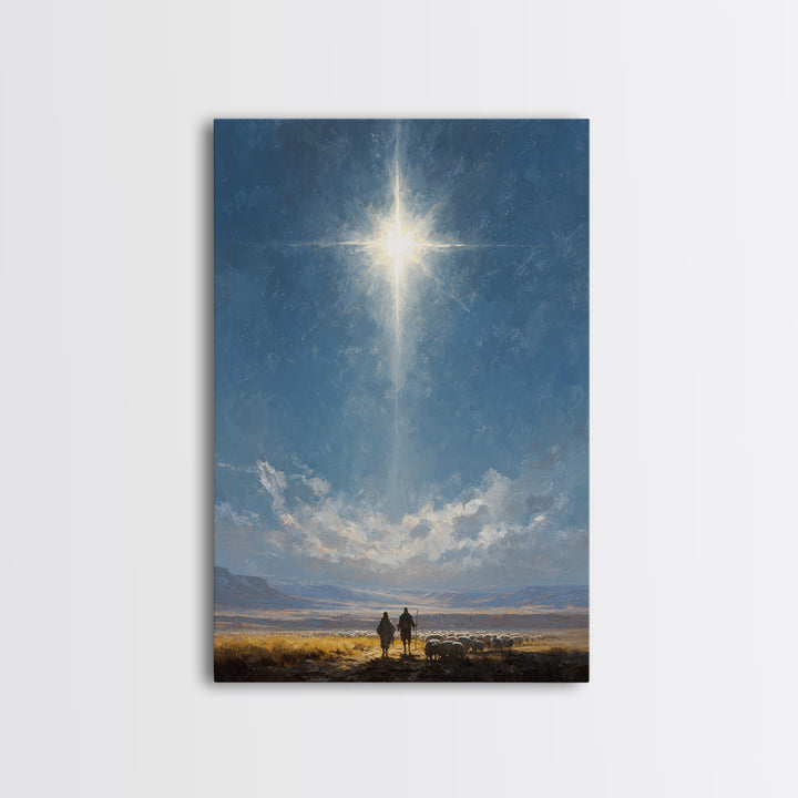 Star Of Promise – Framed Canvas Print – Christian Wall Art – Christian Christmas Art – Christian Art Canvas – Jesus Painting