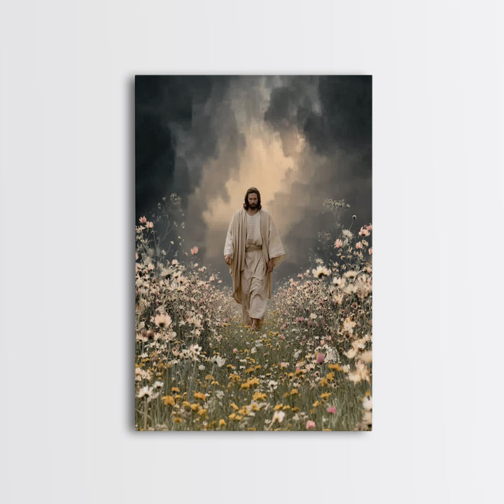 Path Of Mercy – Framed Canvas Print – Christian Wall Art – Jesus Painting – Christian Art Canvas – Christian Decor – Christmas Art