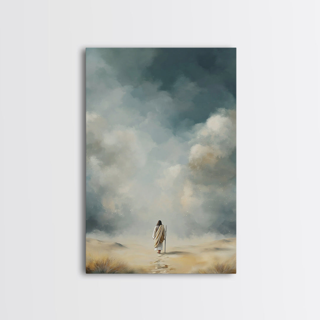Eternal Stillness | Framed Canvas Print | Christian Art Canvas | Jesus Painting | Minimalist Christian Art | Christian Wall Art | Christian