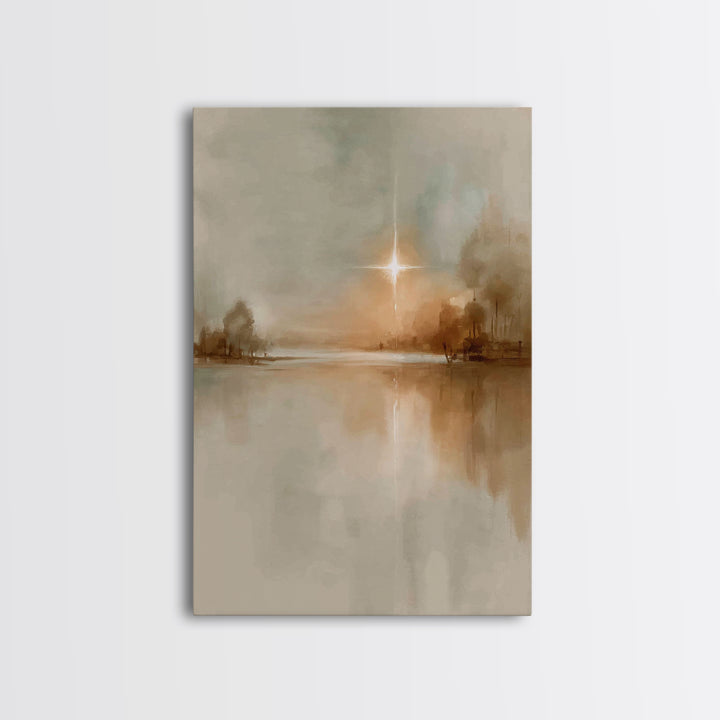 Guiding Dawn Star – Framed Canvas Print – Christian Wall Art – Christian Art Canvas – Christmas Art – Christian Christmas Art – Jesus Paint