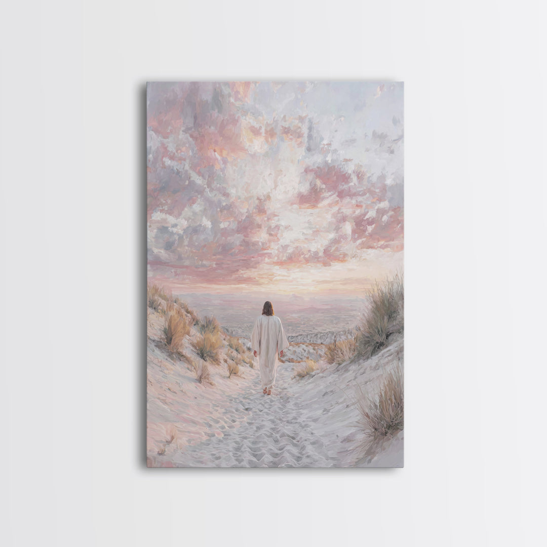 Mountain Ascent – Framed Canvas Print – Christian Art Painting – Jesus Wall Art – Christian Art Canvas – Vintage Christian Art – Christian