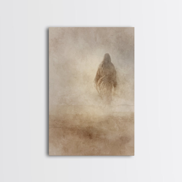 Desert Hush – Framed Canvas Print – Christian Wall Art – Christian Art Canvas – Jesus Painting – Minimalist Christian Art – Christian Gift