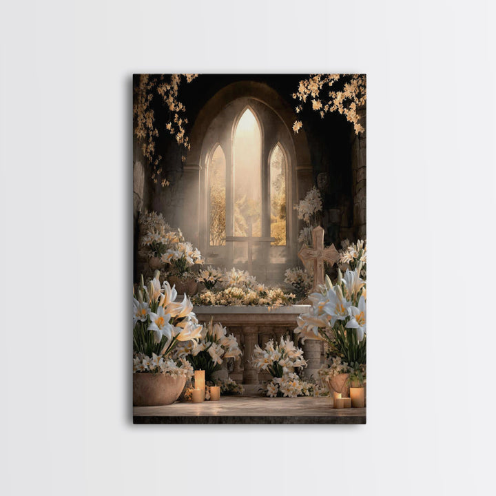 Sanctuary Blossoms – Framed Canvas Print – Christian Art Canvas – Christian Wall Art – Christian Christmas Art – Christmas Art – Christian