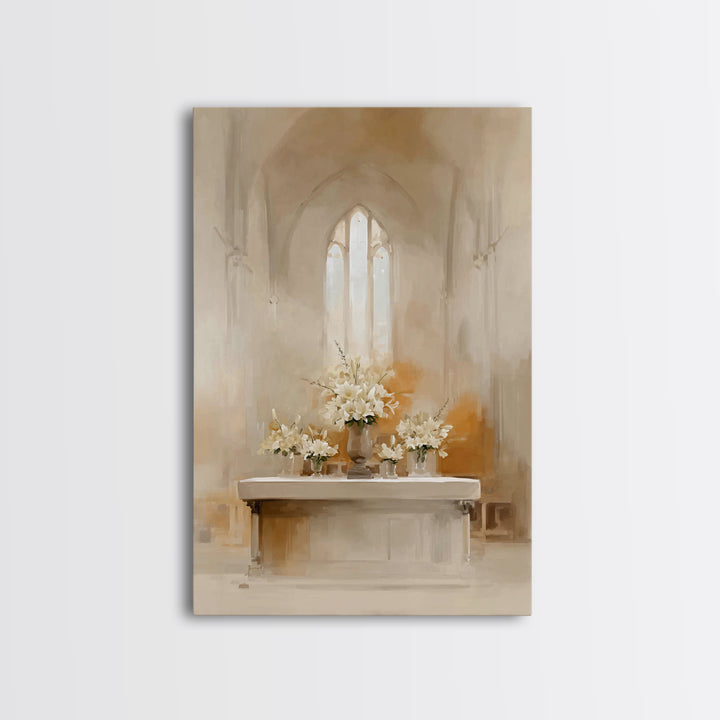 Altar Of Peace – Framed Canvas Print – Christian Wall Art – Christian Art Print – Minimalist Christian Art – Christian Decor – Christmas Ar