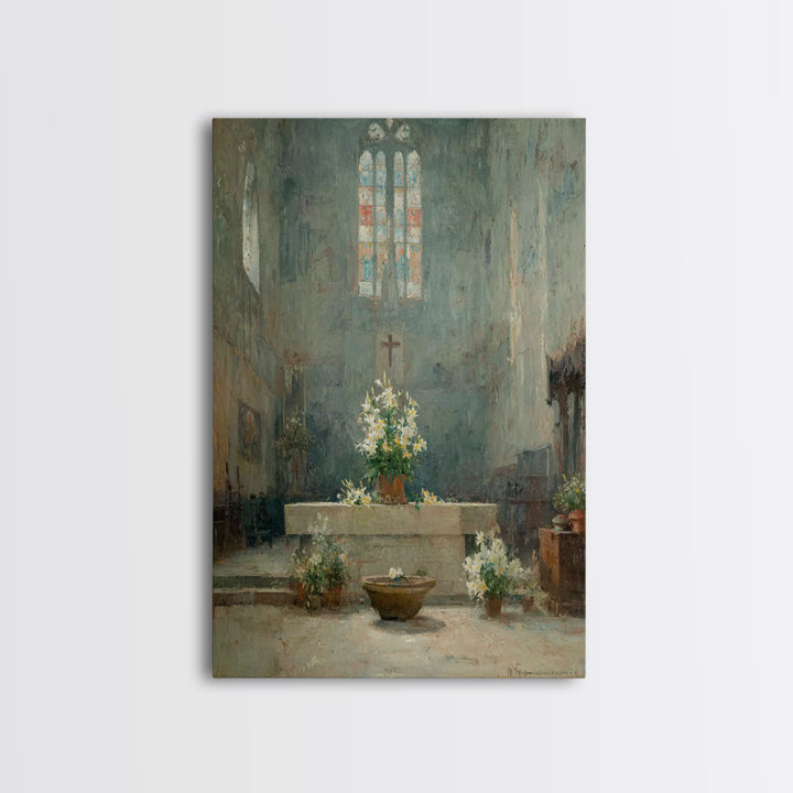 Cathedral Serenity – Framed Canvas Print – Christian Wall Art – Christian Art Canvas – Vintage Christian Art – Christian Painting – Christi