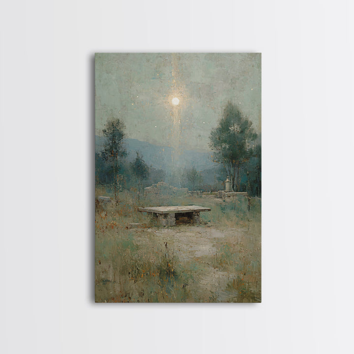 Dawn Of Salvation – Framed Canvas Print – Christian Art Canvas – Christian Wall Art – Vintage Christian Art – Christmas Art