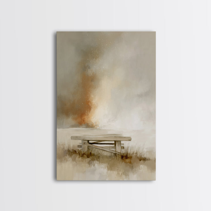 Heavenly Ember Glow – Framed Canvas Print – Christian Art Canvas – Christian Wall Art – Christian Painting – Christmas Art
