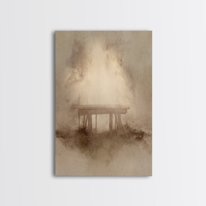 Silent Birth Place – Framed Canvas Print – Christian Wall Art – Christian Art Canvas – Minimalist Christian Art – Christmas Art