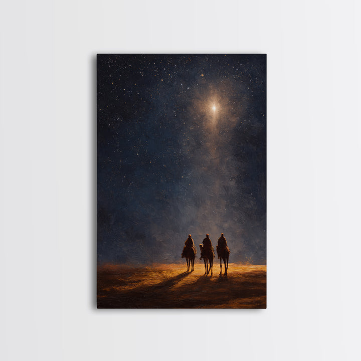 Star Of The Messiah – Framed Canvas Print – Christian Christmas Art – Christian Art Canvas – Christian Wall Art – Christmas Art