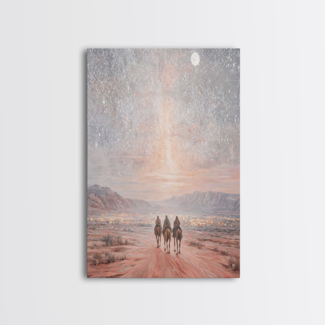 Journey By Starlight – Framed Canvas Print – Christian Art Canvas – Christian Wall Art – Christmas Art – Christian Christmas Decor