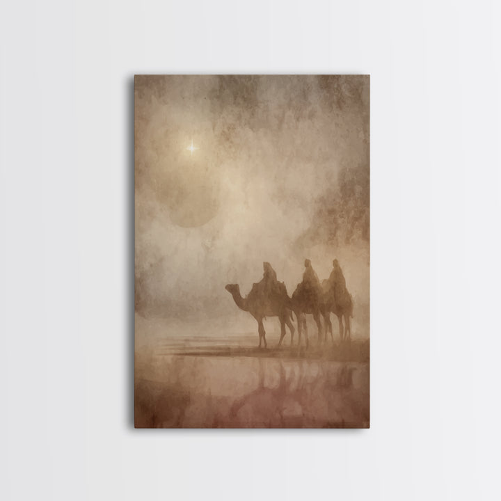 Three Kings Path – Framed Canvas Print – Christian Wall Art – Christmas Art – Christian Art Canvas – Christian Christmas Art
