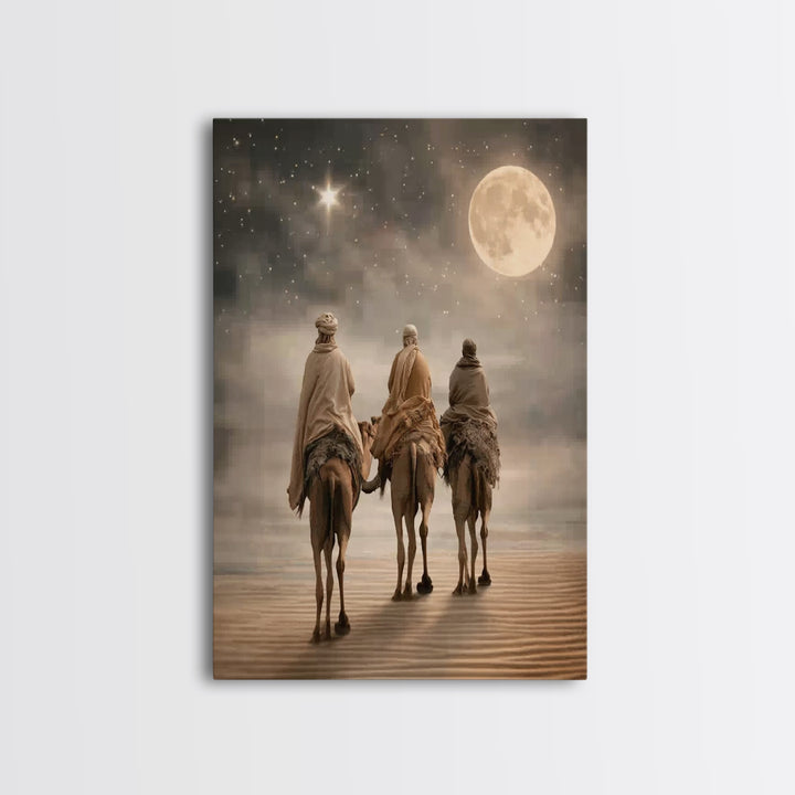 Holy Desert Light | Framed Canvas Print | Christian Wall Art | Subtle Christian Art | Christmas Art Prints | Jesus Christmas Art | Christia