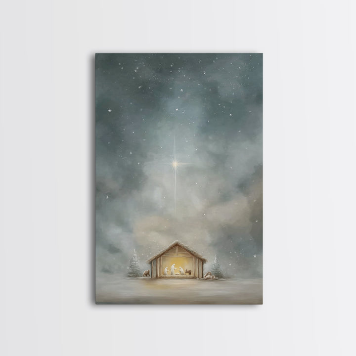 Star of Messiah – Framed Canvas Print – Christian Art Canvas – Subtle Christian Paintings – Christmas Art Framed – Jesus Christmas Art – Ch