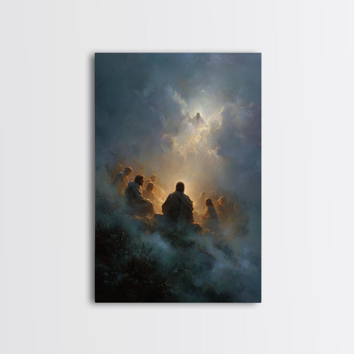 Divine Gathering | Framed Canvas Print | Jesus Painting | Christian Wall Art | Christian Art Print | Large Christian Painting | Christian G