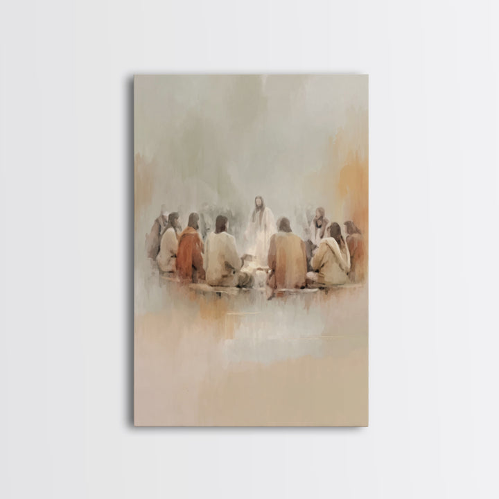 Last Supper Dawn – Framed Canvas Print – Christian Art Print – Jesus Wall Art – Modern Christian Art – Christian Paintings – Christian Deco