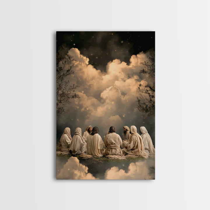 Circle Of Faith, Framed Canvas Print, Christian Art Canvas, Jesus Painting, Christian Wall Art, Moody Christian Art, Christian Christmas Ar