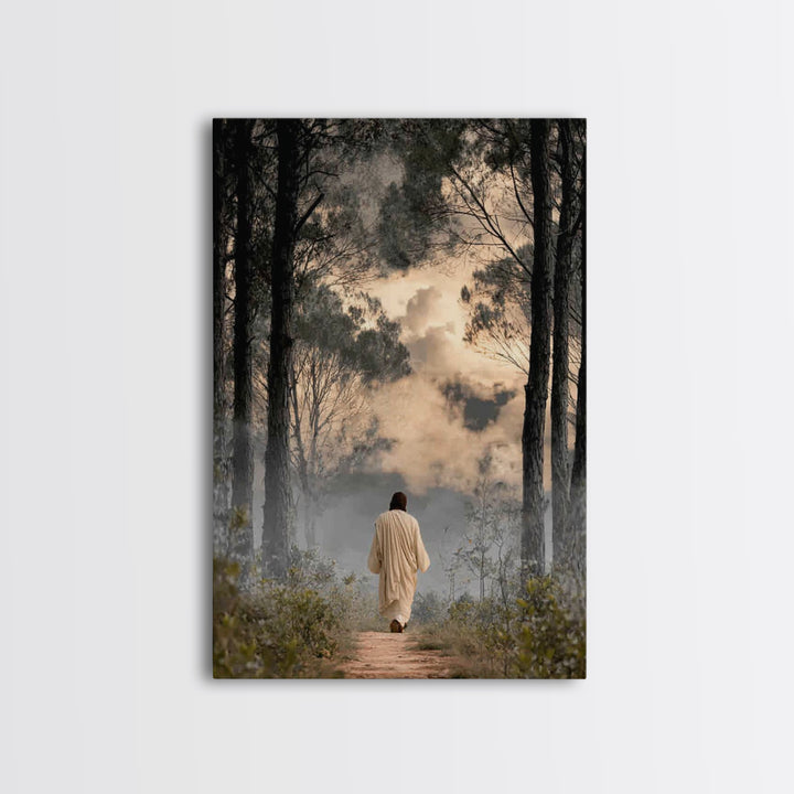 Forest Reverence | Framed Canvas Print | Christian Art Canvas | Jesus Painting | Christian Wall Art | Moody Christian Art | Christian Gift
