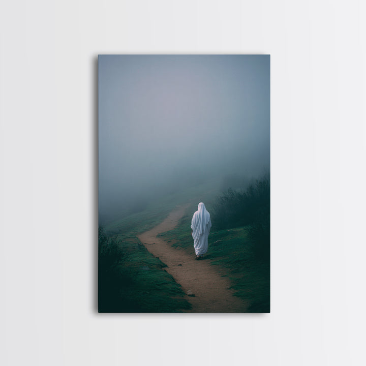Holy Solitude, Framed Canvas Print, Christian Art Canvas, Jesus Painting, Christian Wall Art, Subtle Christian Art, Christian Decor, Christ