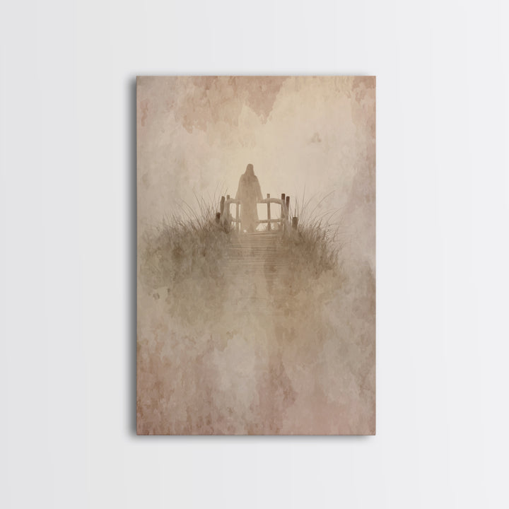 Heavenly Crossing | Framed Canvas Print | Christian Wall Art | Jesus Painting | Christian Art Canvas | Christian Christmas Art | Christian