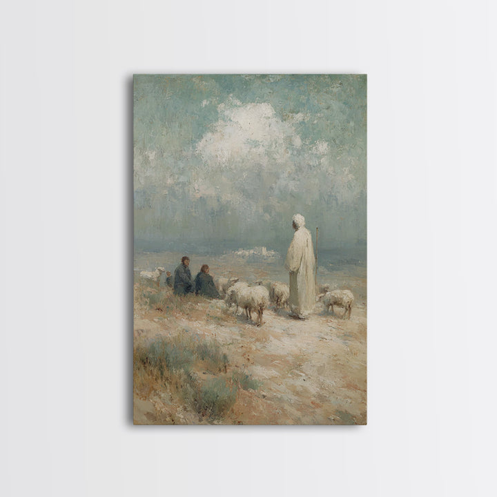 Shepherd’s Calling – Framed Canvas Print – Christian Art Canvas – Christian Wall Art – Christian Painting – Vintage Christian Art – Christi