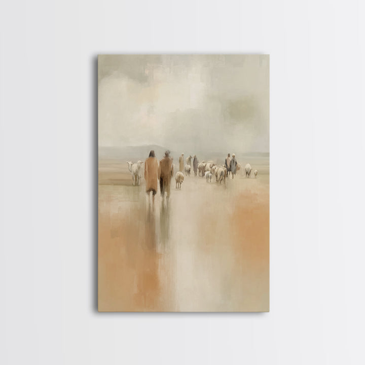 Pasture Companions, Framed Canvas Print, Christian Art Canvas, Christian Wall Art, Christian Paintings, Subtle Christian Art, Christian Chr