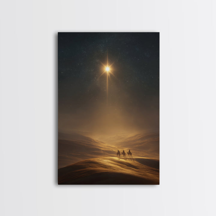 Star Of Bethlehem – Framed Canvas Print – Christmas Wall Art – Christian Art Canvas – Christian Painting – Christian Christmas Decor
