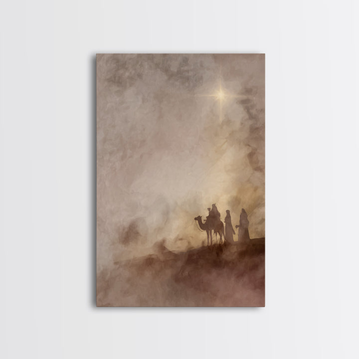 Holy Desert Star – Framed Canvas Print – Christian Christmas Art – Christian Art Canvas – Christian Decor For Home – Jesus Painting