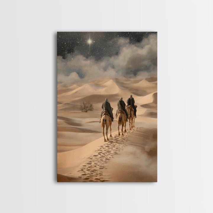 Three Kings Path – Framed Canvas Print – Christian Art Work – Christmas Wall Art – Jesus Christmas Art – Christian Gift Ideas