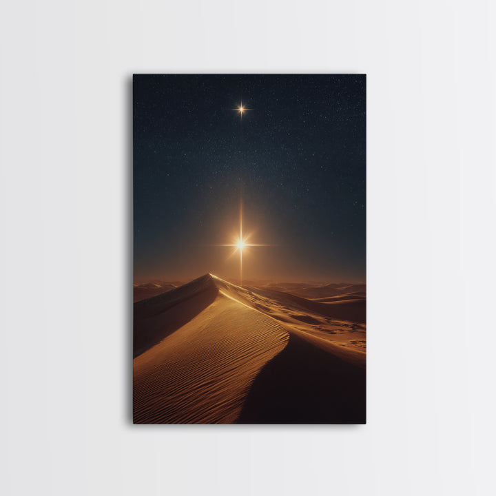 Guiding Star Peak – Framed Canvas Print – Christian Christmas Decor – Christian Art – Christmas Canvas Wall Art – Jesus Art Print