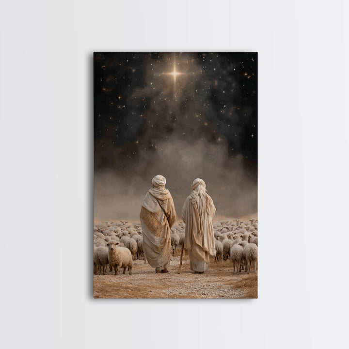 Guided By The Star – Framed Canvas Print – Christian Wall Art – Christian Christmas Art – Christian Art Canvas – Christmas Art Prints