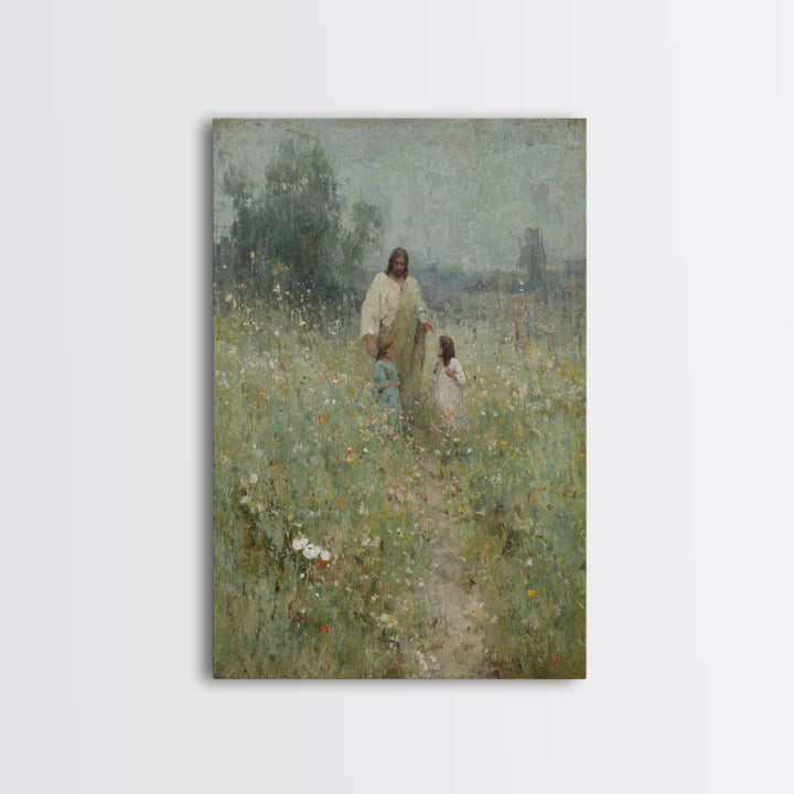 Fields Of Grace , Framed Canvas Print, Christian Art Canvas, Christian Wall Art, Jesus Painting, Christian Gift Ideas, Christian Christmas